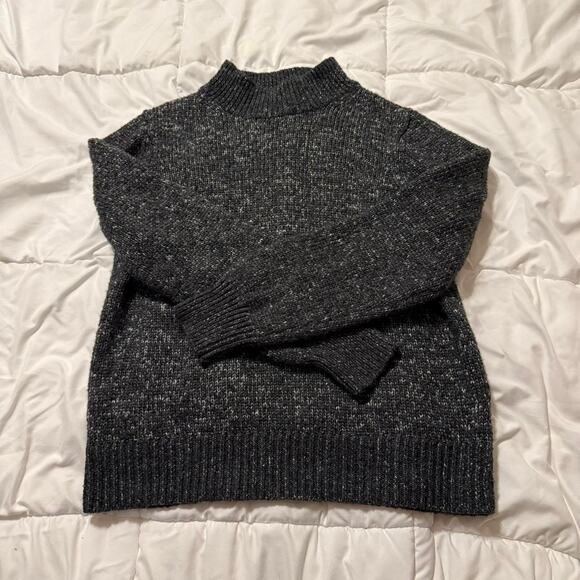 Dark Gray Mock Neck Knit Sweater Small - Picture 2 of 8